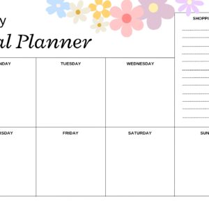 Stress-Free Family Meals: Printable Weekly Planner